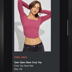 Garage Tyler Open Back Crop Top - Pink